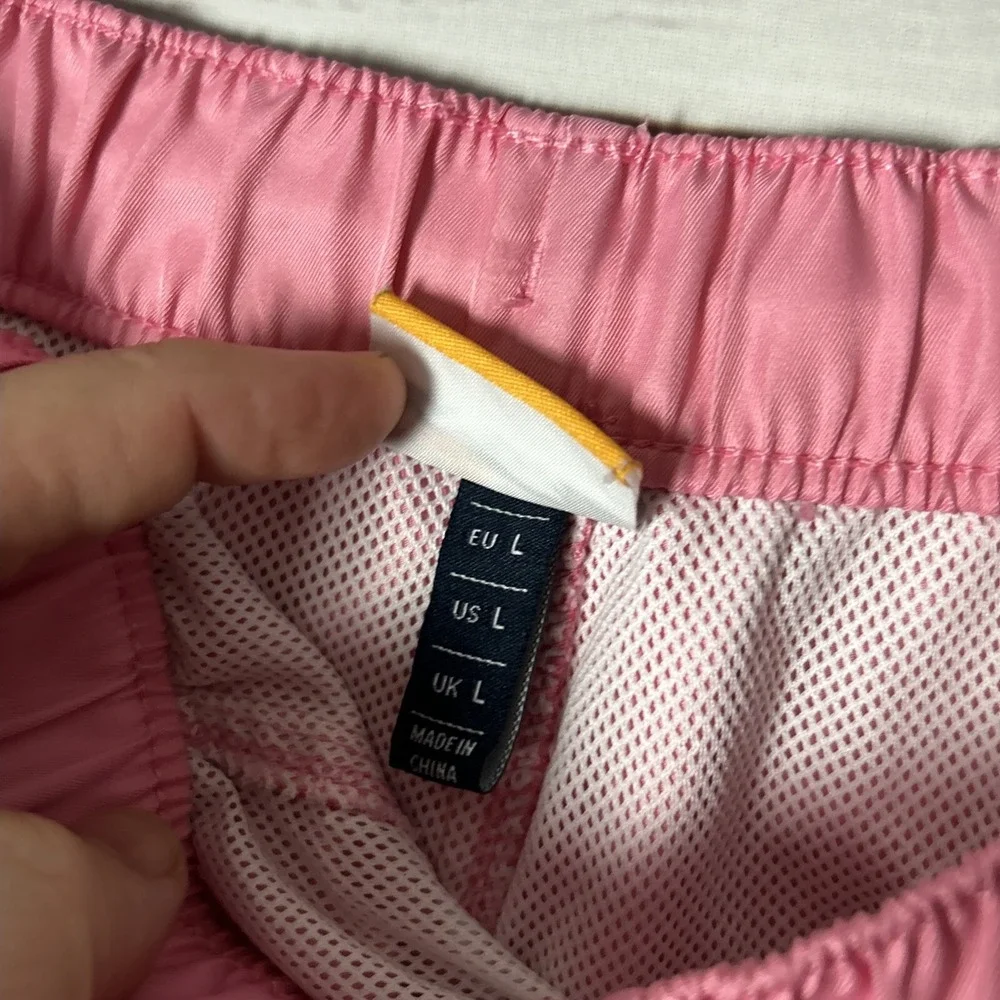 Ellesse Swim Trunks Mens Large (32-34) Shorts Pink Mesh Lined Polyester 10